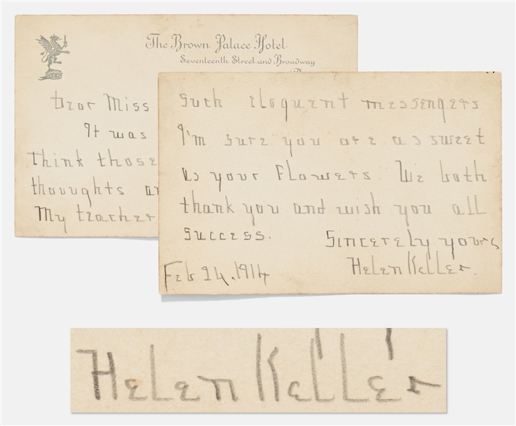 Helen Keller Autograph Letter Signed from 1914 Mentioning My teacher