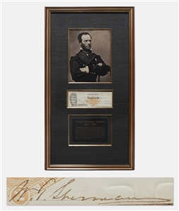 General William T. Sherman Check Signed
