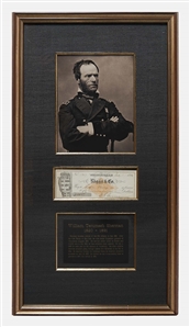 General William T. Sherman Check Signed