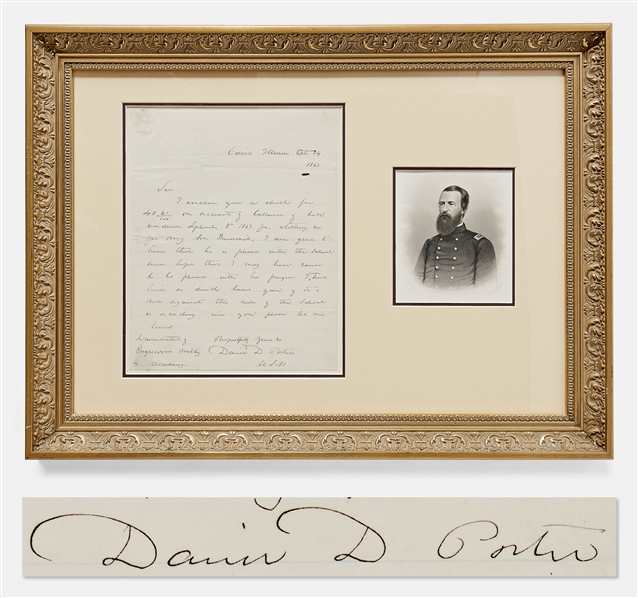 Civil War Admiral David Porter Autograph Letter Signed from 1863 Regarding His Sons Schooling -- ...I will send him a double barrel gun if it is not against the rules of the School...
