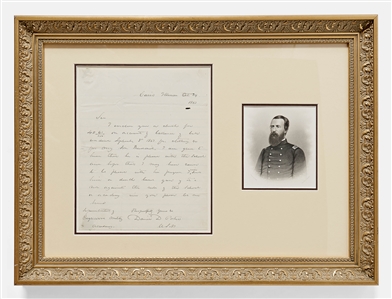 Civil War Admiral David Porter Autograph Letter Signed from 1863 Regarding His Son's Schooling -- ''...I will send him a double barrel gun if it is not against the rules of the School...