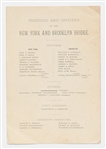 Brooklyn Bridge Opening Ceremonies Program from 1883