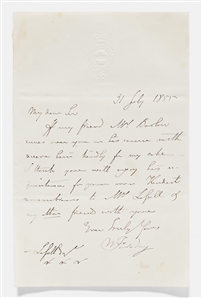 Michael Faraday Autograph Letter Signed to Astronomer William Lassell -- Faraday Introduces Fellow Scientist Peter Barlow