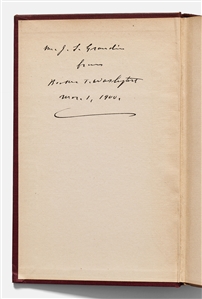 Booker T. Washington Signed First Edition, First Printing of His First Major Publication, ''The Future of the American Negro''