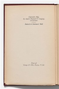 Booker T. Washington Signed First Edition, First Printing of His First Major Publication, ''The Future of the American Negro''