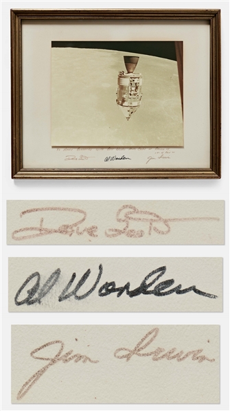 Apollo 15 Crew-Signed Mat from 1971 Displaying a Photograph of Endeavour