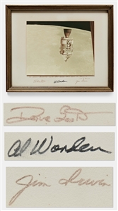 Apollo 15 Crew-Signed Mat from 1971 Displaying a Photograph of Endeavour