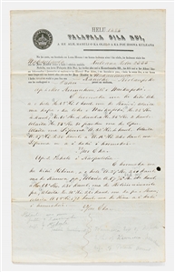 Hawaiian King Kamehameha III Signed Royal Patent from 1853 -- Granting Land in Hawaii