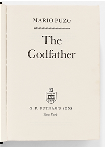 Mario Puzo Signed First Edition, First Printing of ''The Godfather'' with Dust Jacket -- Uninscribed