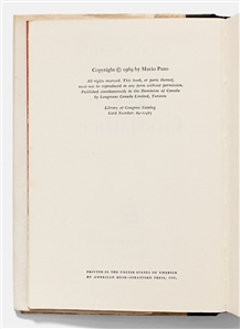 Mario Puzo Signed First Edition, First Printing of ''The Godfather'' with Dust Jacket -- Uninscribed
