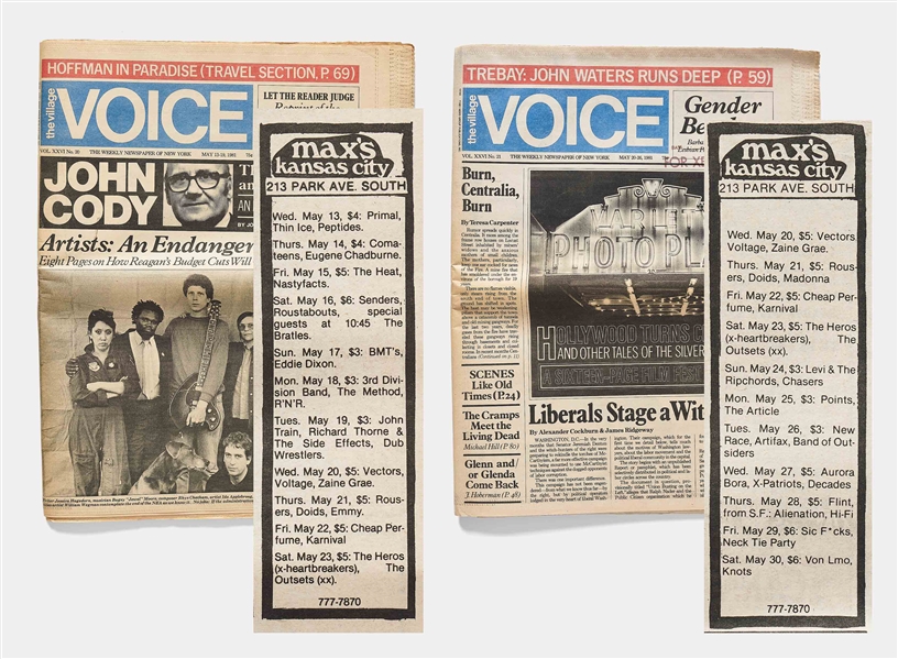 A Star Is Born: Possibly the First Time Madonnas Name Appeared in Print -- The Village Voice Newspapers from 13 May 1981 and 20 May 1981