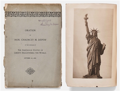 Statue of Liberty Unveiling Address -- The Original Oration by Chauncey M. Depew Who Hosted the Ceremony in 1886