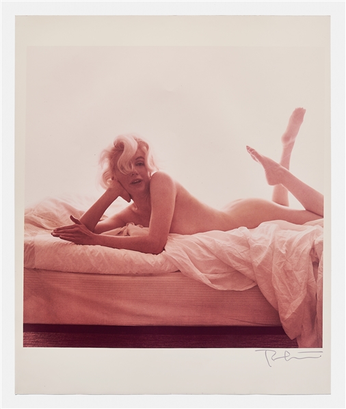 Marilyn Monroe 20 x 24 Photograph Titled Marilyn Teasing from The Last Sitting Signed by Photographer Bert Stern