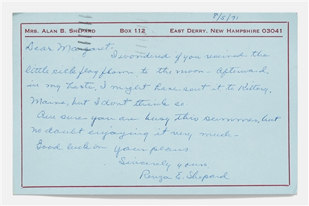 Alan Shepard Personally Owned American Flag Flown to the Surface of the Moon Aboard Apollo 14