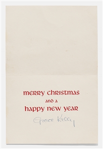 Grace Kelly Signed Christmas Card, Circa Mid-1950s -- Without Inscription
