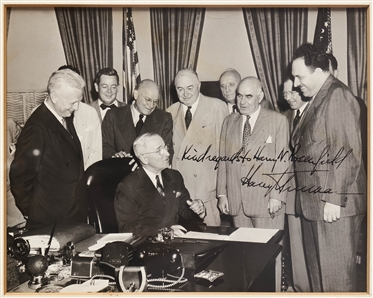 Harry Truman Bill-Signing Pen and Signed Photo -- Bill Was Used by President Truman to Amend the Displaced Persons Act of 1948, Allowing More Jewish Refugees Into the United States After WWII