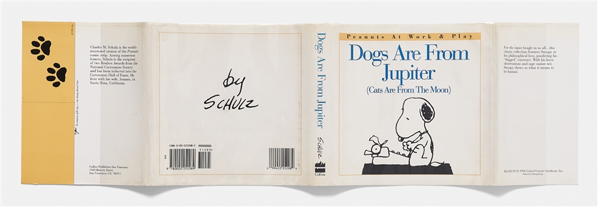Charles Schulz Signed & Uninscribed First Edition of ''Dogs Are From Jupiter (Cats Are From The Moon)'' -- With JSA COA