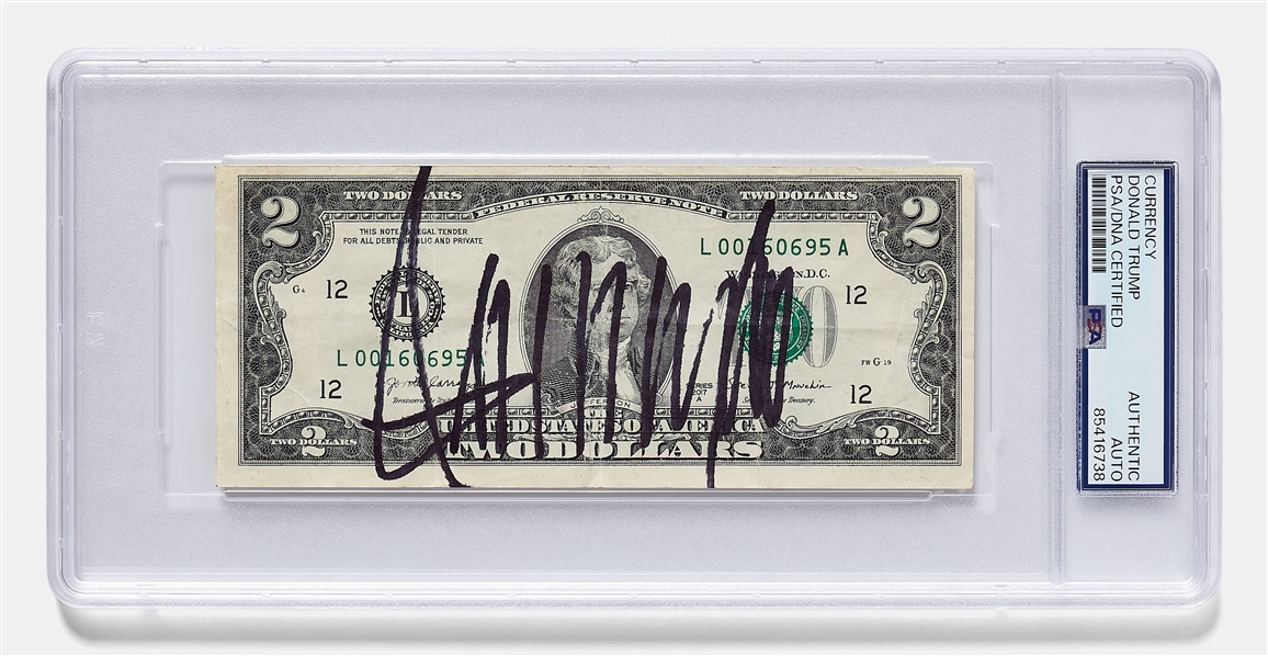 Donald Trump Signed $2 Bill -- Encapsulated by PSA