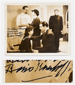 Boris Karloff Signed 10 x 8 Movie Still from The Invisible Ray -- Photo Features Karloff as Dr. Janos Rukh Staring at Bela Lugosi as Dr. Felix Benet