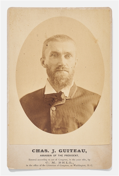 Charles Guiteau Cabinet Card Photograph -- Guiteau Was the Assassin of President James Garfield
