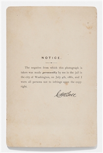 Charles Guiteau Cabinet Card Photograph -- Guiteau Was the Assassin of President James Garfield