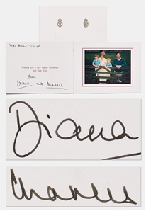 Princess Diana and Prince Charles Signed Christmas Card from 1988 -- Features Family Portrait with Princes William & Harry at Balmoral