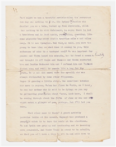 Virginia Woolf Letter Signed from May 1929 With Autograph Note at Conclusion -- Woolf Criticizes Her Own Work: ''...I have thrown on to the floor the last page of my most hated book...''
