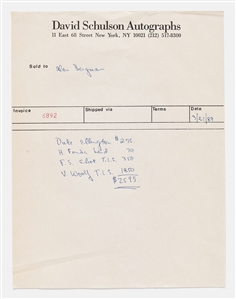 Virginia Woolf Letter Signed from May 1929 With Autograph Note at Conclusion -- Woolf Criticizes Her Own Work: ''...I have thrown on to the floor the last page of my most hated book...''