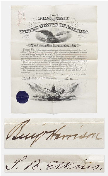 Benjamin Harrison Military Appointment Signed as President