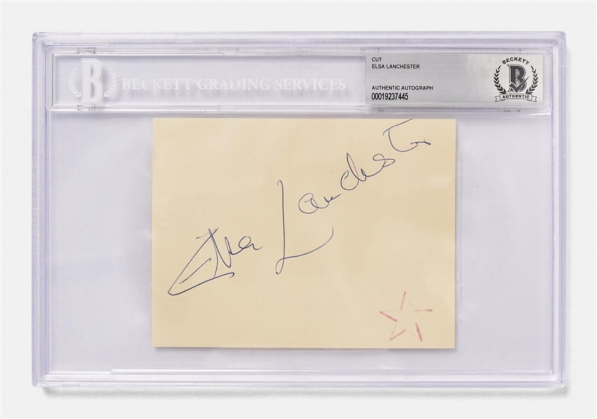 Bride of Frankenstein, Elsa Lanchester Large & Uninscribed Signature -- Encapsulated by Beckett