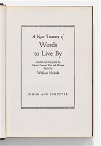 Vince Lombardi Signed Inspirational Book, ''Words to Live By'' Without Inscription -- With PSA COA
