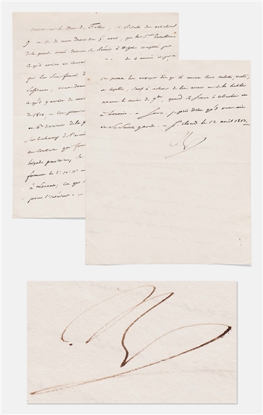 Napoleon Bonaparte Letter Signed to His War Minister in April 1813 -- Facing a Depleted Corps of Soldiers, Napoleon Restructures His Grand Army Days Before the War of the Sixth Coalition