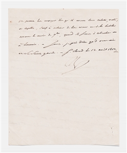 Napoleon Bonaparte Letter Signed to His War Minister in April 1813 -- Facing a Depleted Corps of Soldiers, Napoleon Restructures His Grand Army Days Before the War of the Sixth Coalition