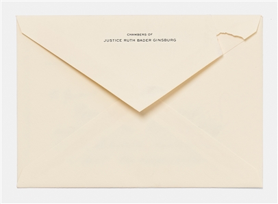 Ruth Bader Ginsburg Autograph Note Signed as Justice, Mentioning the Jewish Holiday Purim -- ''...Thanks for reminding me to leave briefs and papers long enough to celebrate the holiday...''