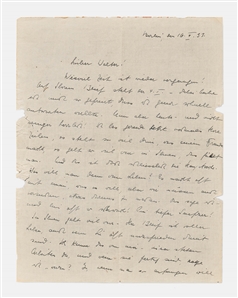 Margot Einstein Lot of Two Autograph Letters Signed in 1933 and 1938 to Composer Walter Kaufmann