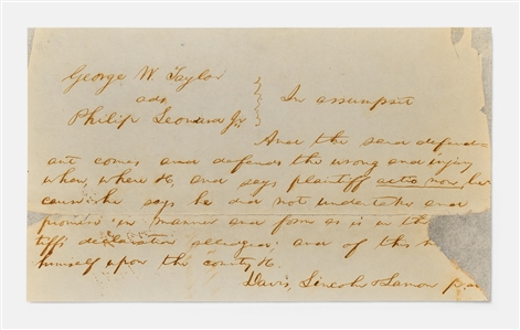 Abraham Lincoln Autograph Legal Manuscript Signed -- Almost 60 Words in Lincoln's Hand