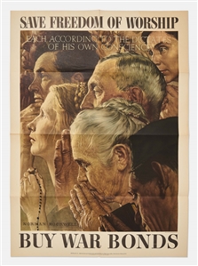 Norman Rockwell ''Four Freedoms'' Posters -- Complete Set of Four from 1943 in Stunning, Near Fine Condition