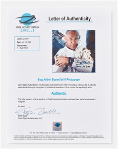 Buzz Aldrin Signed 8'' x 10'' Photo Without Inscription -- With Zarelli COA