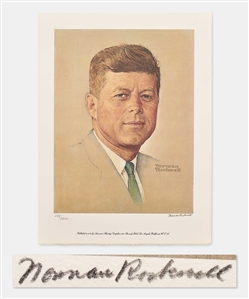 Norman Rockwell Signed Limited Edition Lithograph of John F. Kennedy -- Appeared as the Cover of The Saturday Evening Post in 1960