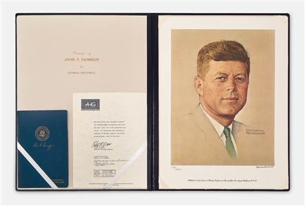 Norman Rockwell Signed Limited Edition Lithograph of John F. Kennedy -- Appeared as the Cover of ''The Saturday Evening Post'' in 1960