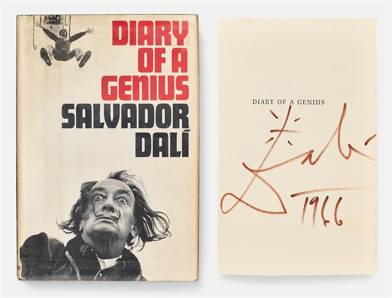 Salvador Dali Signed First U.S. Edition of His Autobiography, Diary of a Genius -- Large & Artistic Signature Without Inscription