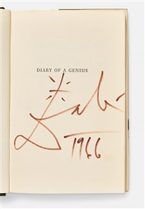 Salvador Dali Signed First U.S. Edition of His Autobiography, ''Diary of a Genius'' -- Large & Artistic Signature Without Inscription