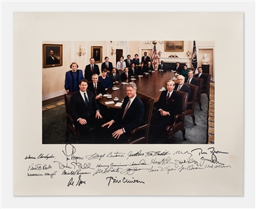 Rare Bill Clinton Signed 20'' x 16'' Photograph of His Entire Cabinet -- Signed by All 23 Including Clinton & Al Gore