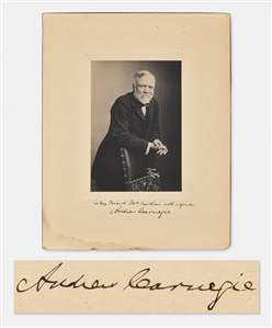 Andrew Carnegie Signed 8 x 10 Photogravure Portrait