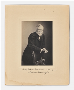 Andrew Carnegie Signed 8'' x 10'' Photogravure Portrait
