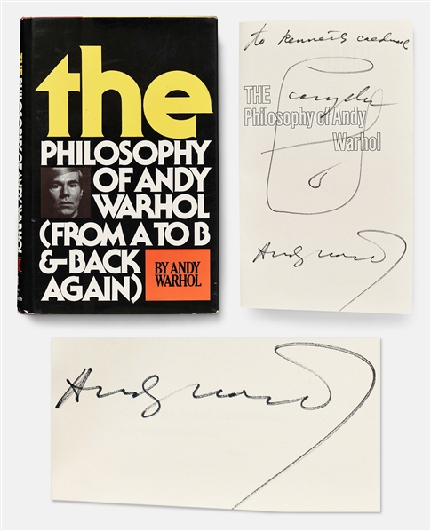 Andy Warhol Sketches His Famous Campbells Soup Can -- Drawn in a Signed First Edition of The Philosophy of Andy Warhol Without Inscription -- With University Archives COA