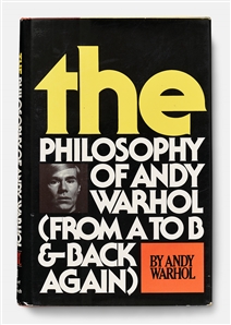 Andy Warhol Sketches His Famous Campbell's Soup Can -- Drawn in a Signed First Edition of ''The Philosophy of Andy Warhol'' Without Inscription -- With University Archives COA