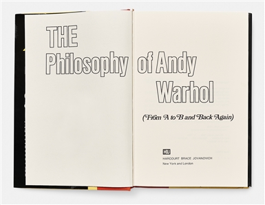 Andy Warhol Sketches His Famous Campbell's Soup Can -- Drawn in a Signed First Edition of ''The Philosophy of Andy Warhol'' Without Inscription -- With University Archives COA