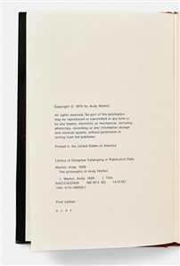Andy Warhol Sketches His Famous Campbell's Soup Can -- Drawn in a Signed First Edition of ''The Philosophy of Andy Warhol'' Without Inscription -- With University Archives COA