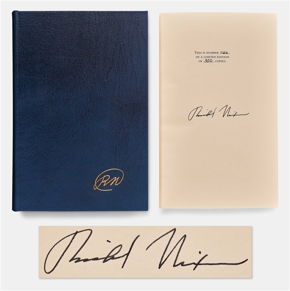 Richard Nixon Signed Deluxe Limited Edition of His Memoir In The Arena